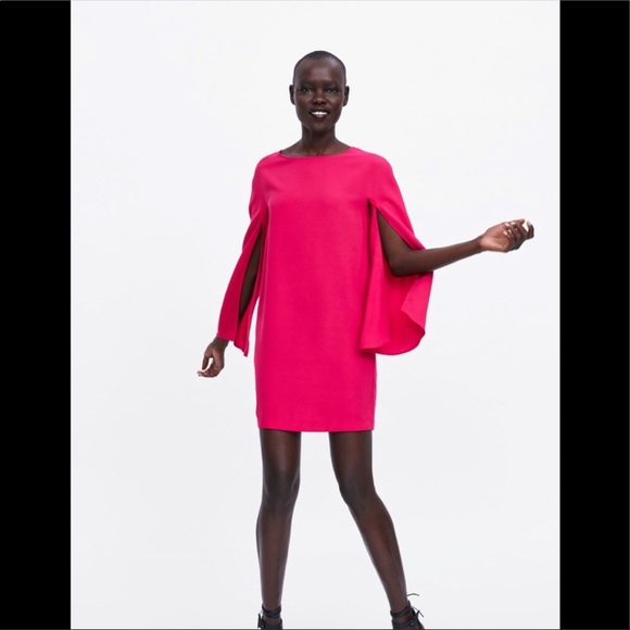 Zara | Dresses | Zara Cape Sleeve Dress 